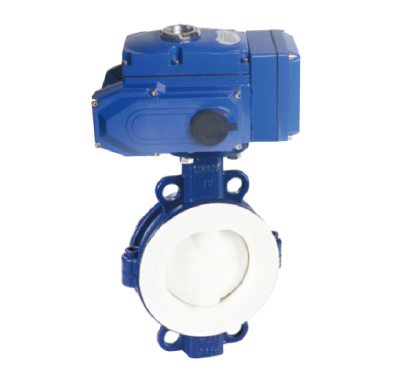 电动衬氟对夹蝶阀